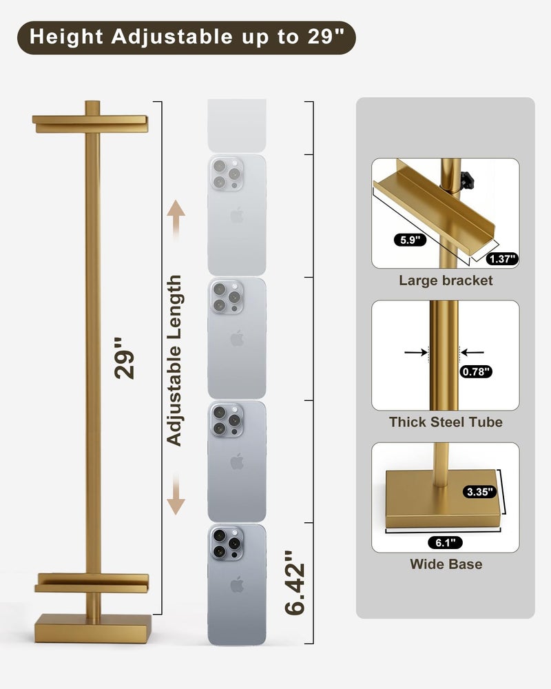 Victawks Adjustable Tabletop Easel Stand, Picture Easels for Display Up to 29"" H, Metal Picture Frame Holder Stand Table for Art, Photo (Gold) - Image 2